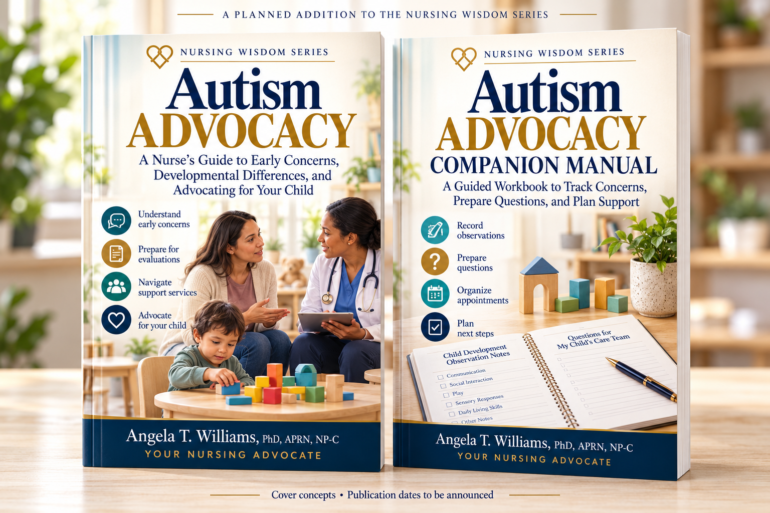Autism Advocacy book and companion manual cover concepts